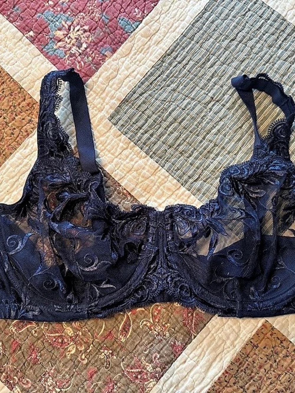 Soma Embraceable Navy Lace Underwire Bra 38C